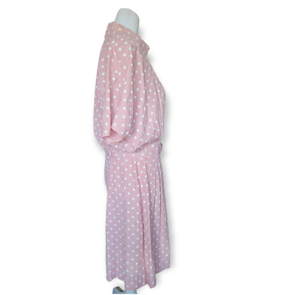 NEW Be Smart Vintage Belted Polka Dot Print Romper Size 11‎ 12 Pink White - Picture 4 of 11